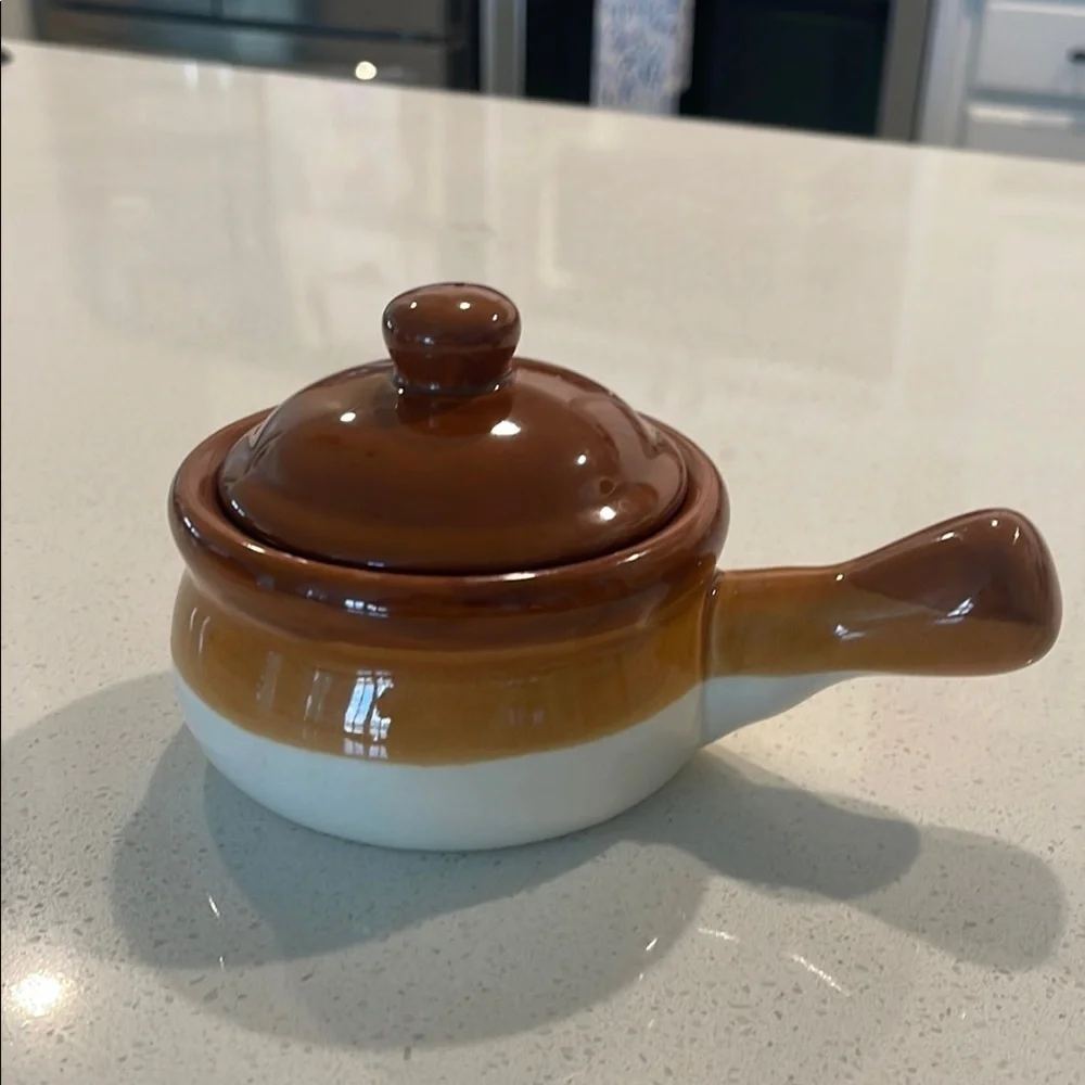 Brown and Cream Stoneware Set with Glazed Finish